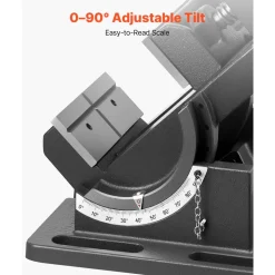 VEVOR Tilting Vise, 4.25 Inch Jaw Width, Portable Drill Press Bench Vise, 0–90° Adjustable Tilt, Durable Cast Iron Construction, Workbench Vice for Woodworking, for Benchtops and Drill Presses, Black