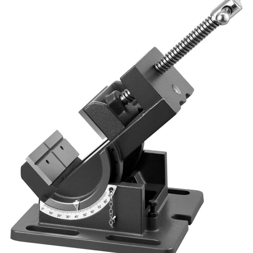 VEVOR Tilting Vise, 4.25 Inch Jaw Width, Portable Drill Press Bench Vise, 0–90° Adjustable Tilt, Durable Cast Iron Construction, Workbench Vice for Woodworking, for Benchtops and Drill Presses, Black