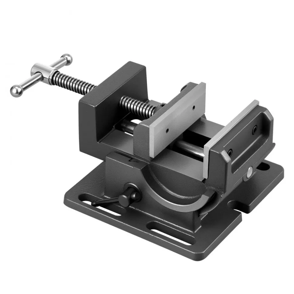 VEVOR Tilting Vise, 4.25 Inch Jaw Width, Portable Drill Press Bench Vise, 0–90° Adjustable Tilt, Durable Cast Iron Construction, Workbench Vice for Woodworking, for Benchtops and Drill Presses, Black