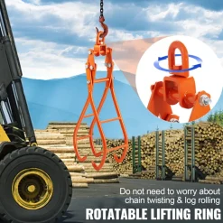 VEVOR Timber Claw Hook, 36 inch 4 Claw Log Grapple for Logging Tongs, Swivel Steel Log Lifting Tongs, Eagle Claws Design with 3307 lbs/1500 kg Loading Capacity for Tractors, ATVs, Trucks, Forklifts