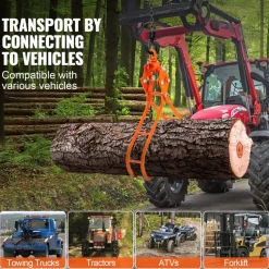 VEVOR Timber Claw Hook, 36 inch 4 Claw Log Grapple for Logging Tongs, Swivel Steel Log Lifting Tongs, Eagle Claws Design with 3307 lbs/1500 kg Loading Capacity for Tractors, ATVs, Trucks, Forklifts
