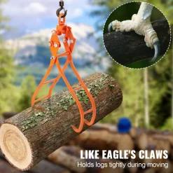 VEVOR Timber Claw Hook, 28 inch 4 Claw Log Grapple for Logging Tongs, Swivel Steel Log Lifting Tongs, Eagle Claws Design with 2205 lbs/1000 kg Loading Capacity for Tractors, ATVs, Trucks, Forklifts