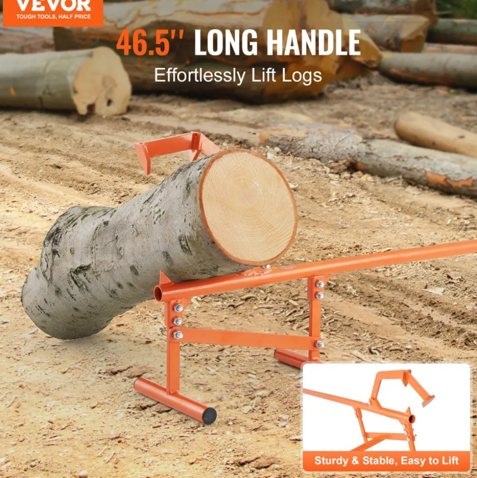 VEVOR Timberjack, 46.5 in, Heavy Duty Steel Log Lifter, Log Roller with Adjustable Cant Hook, Logging Tools Log Jack for Logs Ups to 15" Dia, Timber Jack for Rolling Cutting Lifting Logs