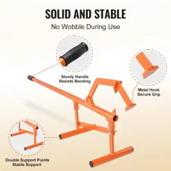 VEVOR Timberjack, 46.5 in, Heavy Duty Steel Log Lifter, Log Roller with Adjustable Cant Hook, Logging Tools Log Jack for Logs Ups to 15