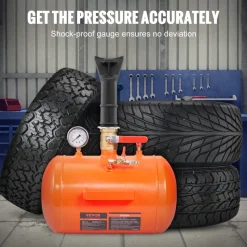 VEVOR Tire Bead Blaster, 5 Gallon/19L Capacity, Includes Pressure Gauge & Handle, 145 PSI Max Inflation Tank, Operates Between 85-116 PSI for Cars, Trucks, and ATVs