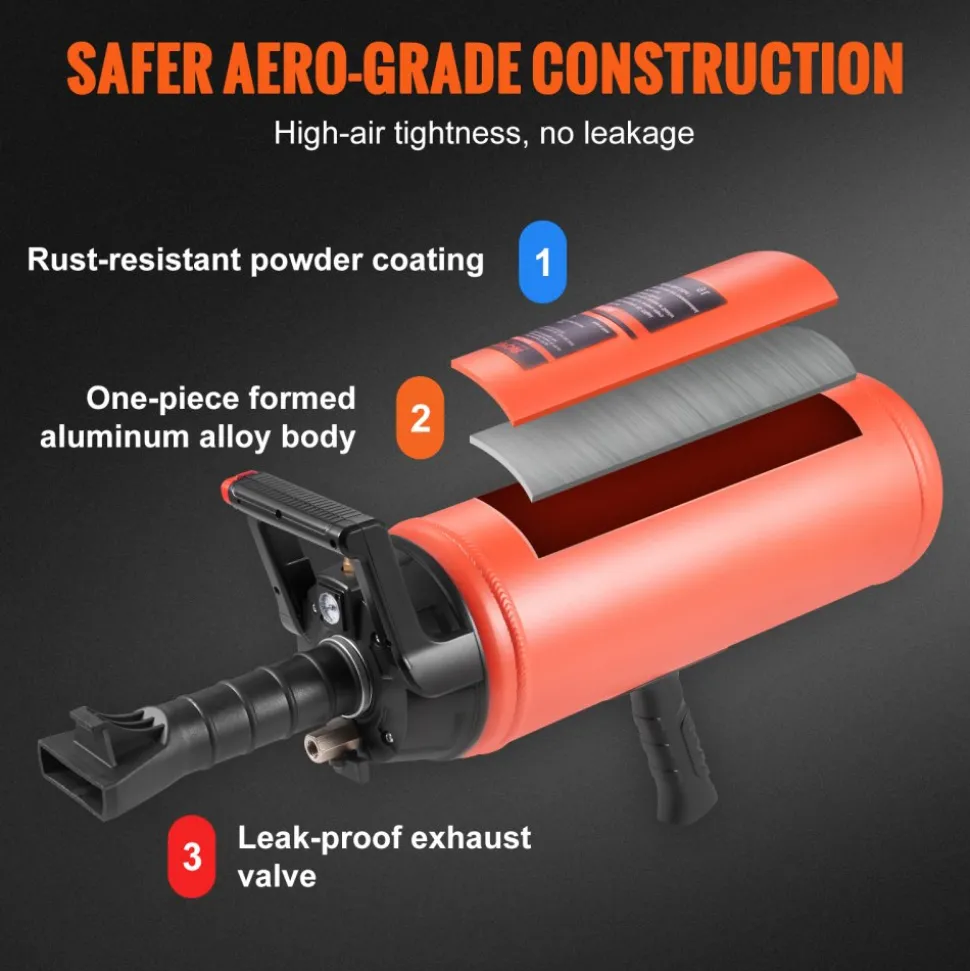 VEVOR Tire Bead Blaster, 150 PSI, Handheld 2.4 Gal/9 L Air Bead Seater, Portable Inflation Tool, 87-116 PSI for Trucks, ATVs, Cars, and Tractor Tire Repairs