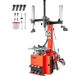 VEVOR Tire Changer Machine, 1.5HP Copper Motor, Durable Tire Changer with Air Pressure Gauge & Pneumatic Assist Arm, Pedal Operated Tire Changer with Thickened Chuck, Fit for Sedan/SUV/Pickup Truck