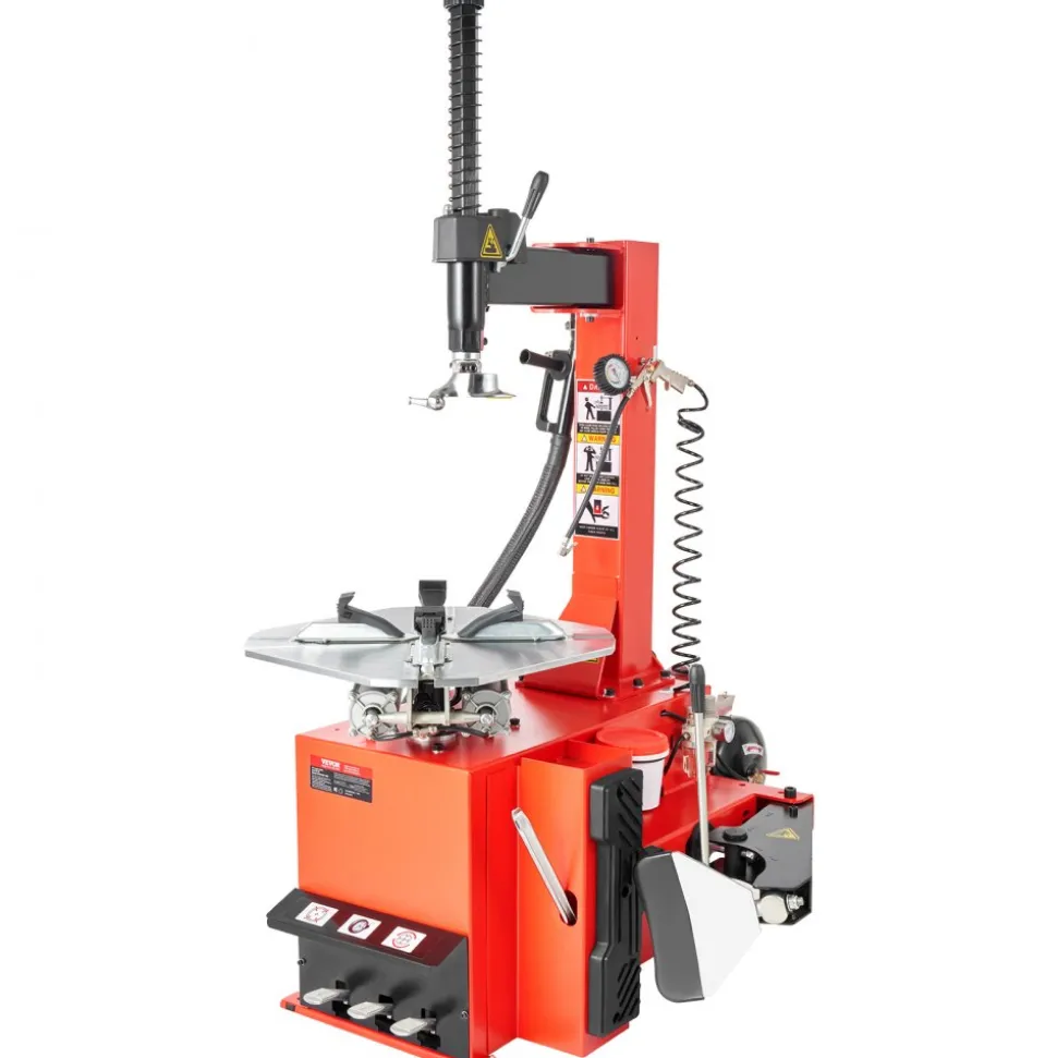 VEVOR Tire Changer Machine, 1.5HP Copper Motor, Durable Tire Changer with Air Pressure Gauge & Clamping Jaw Sheath, Pedal Operated Tire Changer with Thickened Chuck, Fit for Sedans/SUVs/Pickup Trucks