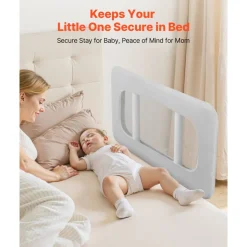 VEVOR Toddler Bed Rail, Kids Beds Guard Rail with Reinforced Iron Pipe and Oxford Cloth, Adjustable Height Bed Side Railing, Portable Guard Bumper Barrier for Crib, Bunk, 31.5 x 26.38 in, 1 Piece