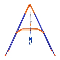VEVOR Toddler Swing and Jumper, 2 in 1 Swing Set and Bouncer, Thick Plastic Seat with Foldable A-Frame Metal Stand, Reinforced with 4 Sandbags, Easy to Install and Store, for Indoor or Outdoor Play