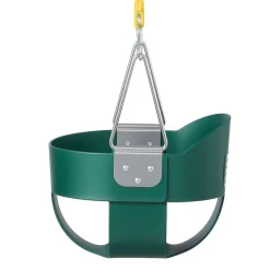 VEVOR Toddler Swing 300 lbs High Back Full Bucket Baby Swing Seat Green, for Outdoor & Indoor Backyard Playground, Heavy-Duty Coated Chains and Carabiners, Fully Assembled Seat for Toddlers Age 3+