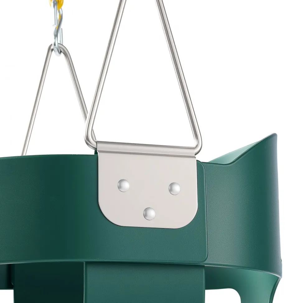 VEVOR Toddler Swing 300 lbs High Back Full Bucket Baby Swing Seat Green, for Outdoor & Indoor Backyard Playground, Heavy-Duty Coated Chains and Carabiners, Fully Assembled Seat for Toddlers Age 3+