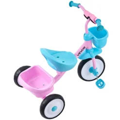 VEVOR Toddler Tricycle for 2-5 Year Old, Kids Trike with Adjustable Seat, Storage Basket, Carbon Steel Frame, Handlebar Grips for Outdoor Play, Tricycle for Toddlers, Birthday Toy for Boys and Girls