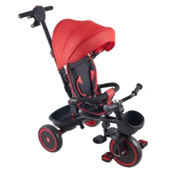 VEVOR Toddler Tricycle & Stroller for 1-5 Year Old, 6-in-1 Kids Trike with Parent Push Handle, Canopy, Adjustable Seat and Storage, Tricycle for Toddlers, Birthday Toy for Boys and Girls, Red/Black
