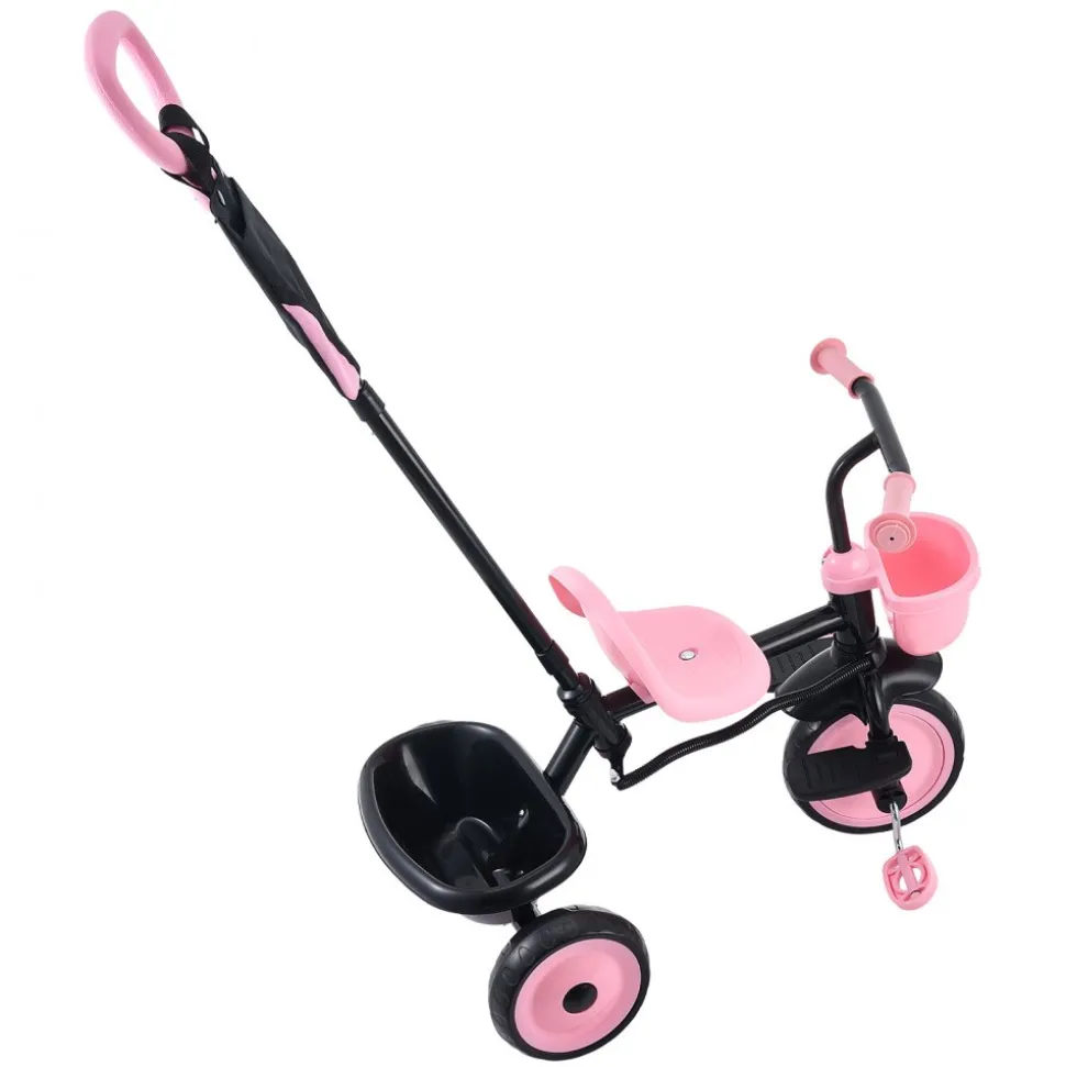 VEVOR Toddler Tricycle & Stroller for 18 Months to 5 Year Old, Kids Trike with Parent Push Handle, Adjustable Seat & Storage for Outdoor Play, Tricycle for Toddlers, Birthday Toy for Boys and Girls