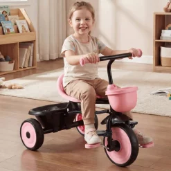 VEVOR Toddler Tricycle & Stroller for 18 Months to 5 Year Old, Kids Trike with Parent Push Handle, Adjustable Seat & Storage for Outdoor Play, Tricycle for Toddlers, Birthday Toy for Boys and Girls