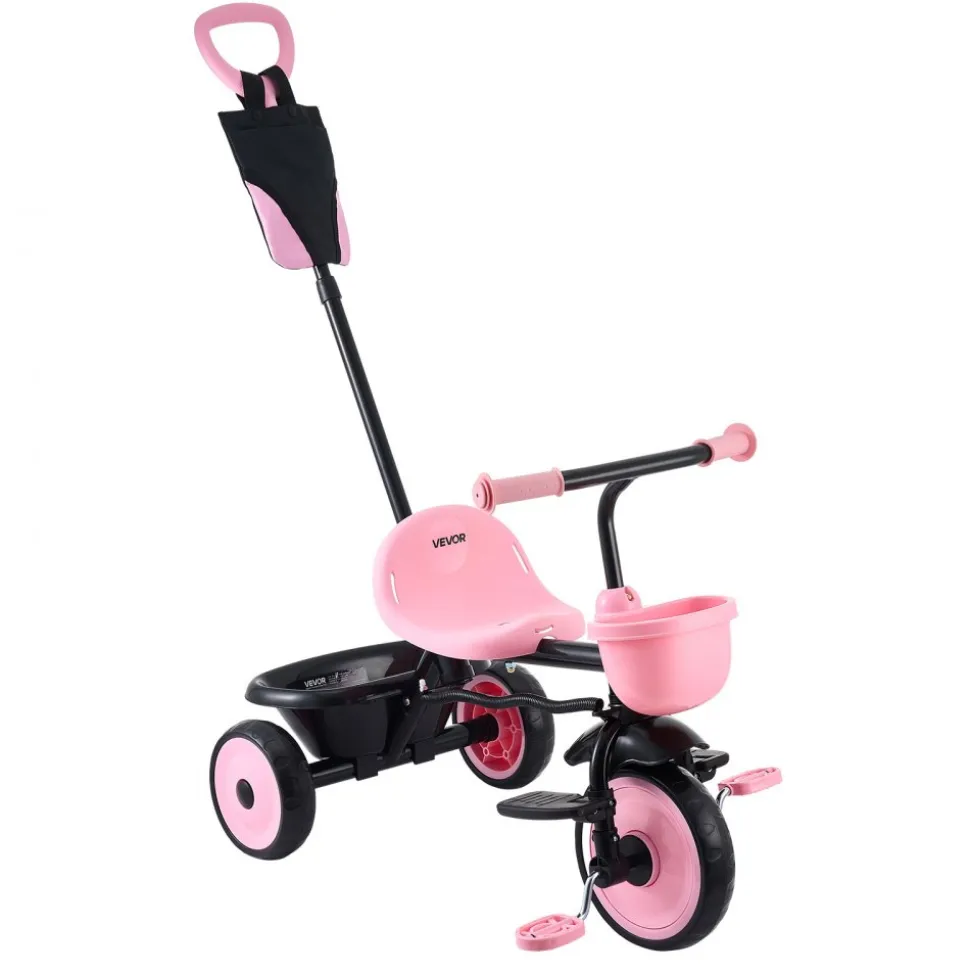 VEVOR Toddler Tricycle & Stroller for 18 Months to 5 Year Old, Kids Trike with Parent Push Handle, Adjustable Seat & Storage for Outdoor Play, Tricycle for Toddlers, Birthday Toy for Boys and Girls