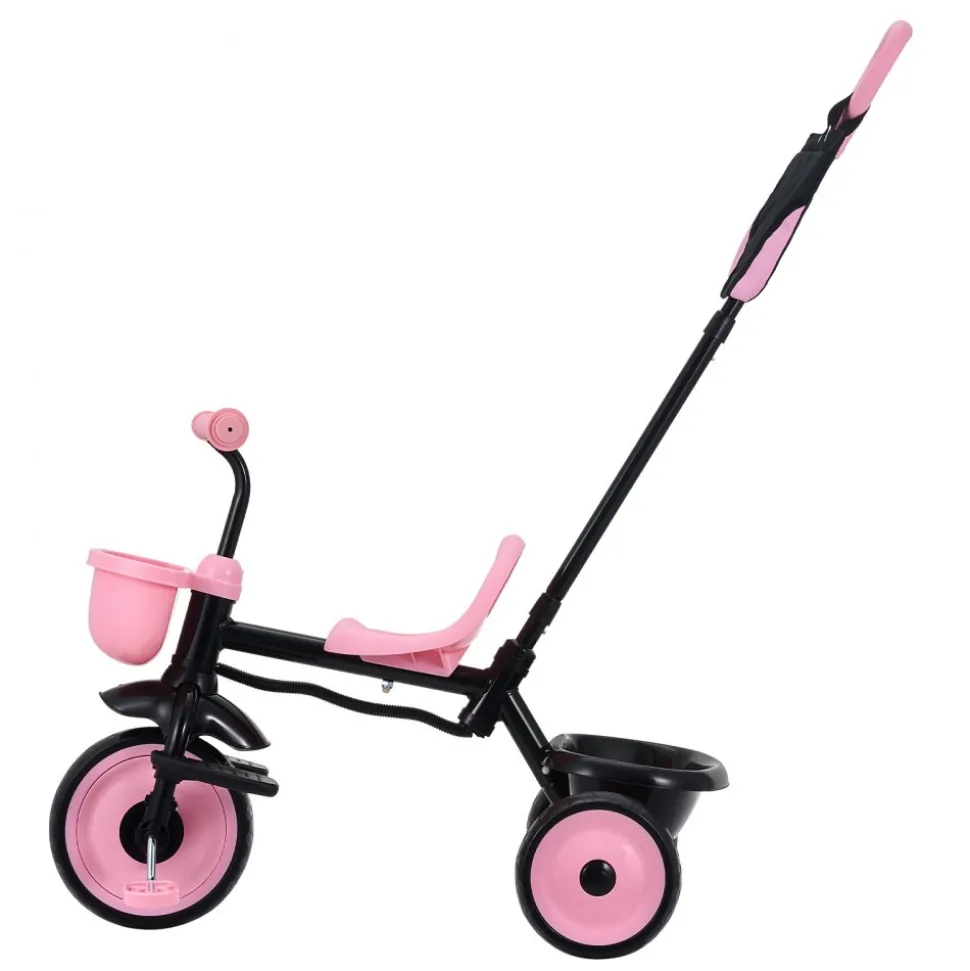 VEVOR Toddler Tricycle & Stroller for 18 Months to 5 Year Old, Kids Trike with Parent Push Handle, Adjustable Seat & Storage for Outdoor Play, Tricycle for Toddlers, Birthday Toy for Boys and Girls