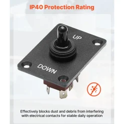 VEVOR Toggle Switch, 6 Pin Momentary Polarity Reversing Toggle Switch (ON)-Off-(ON) DC 12V/30A AC 250V/15A - with Up Down Mounting Panel & Waterproof Boot Cap for Auto Car Marine Boat