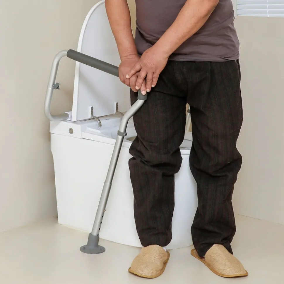 VEVOR Toilet Safety Rail, Bathroom Toilet Seat Frame, Adjustable Width & Height Fit Most Toilets, Supports 300lbs, Toilet Handles Grab Bars with Padded Armrests for Handicap, Disabled, Seniors