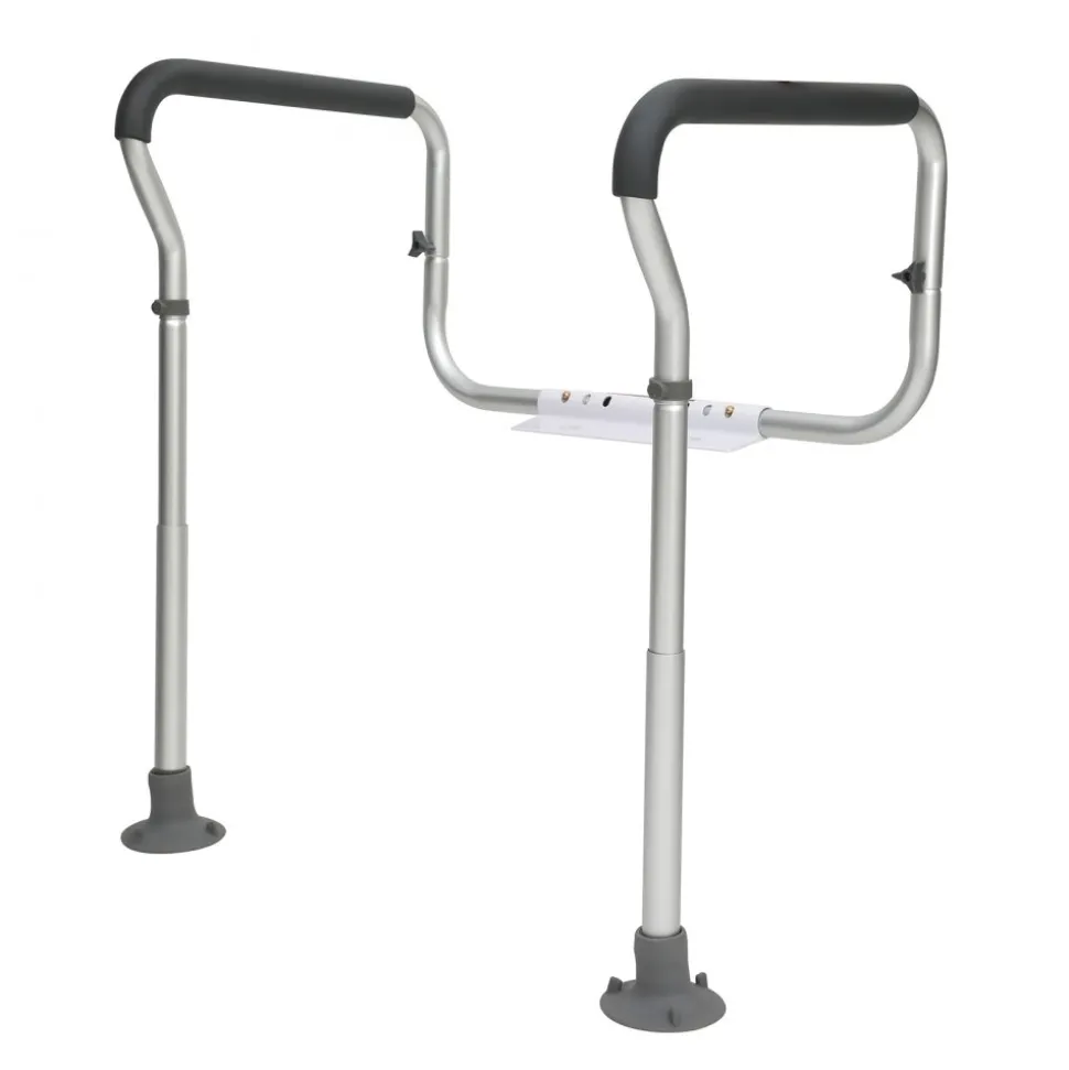 VEVOR Toilet Safety Rail, Bathroom Toilet Seat Frame, Adjustable Width & Height Fit Most Toilets, Supports 300lbs, Toilet Handles Grab Bars with Padded Armrests for Handicap, Disabled, Seniors