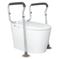 VEVOR Toilet Safety Rail, Bathroom Toilet Seat Frame, Adjustable Width & Height Fit Most Toilets, Supports 300lbs, Toilet Handles Grab Bars with Padded Armrests for Handicap, Disabled, Seniors