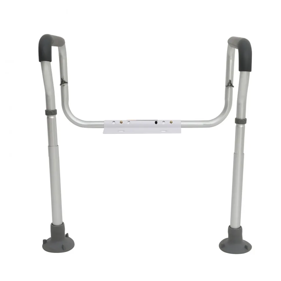 VEVOR Toilet Safety Rail, Bathroom Toilet Seat Frame, Adjustable Width & Height Fit Most Toilets, Supports 300lbs, Toilet Handles Grab Bars with Padded Armrests for Handicap, Disabled, Seniors