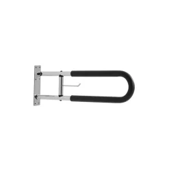 VEVOR Toilet Safety Rail, 30 Inch U-Shaped Handicap Grab Bar, Foldable Senior Safety Pole, Flip Up Toilet Grab Bars with Anti-Slip Handle, 300 Lbs Load Capacity Security Handrail with Paper Holder