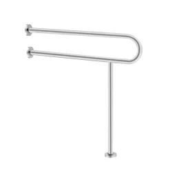 VEVOR Toilet Safety Rail, 31.5 Inch U-Shaped Handicap Grab Bar, 304 Stainless Steel Senior Safety Pole, Toilet Grab Bars with Anti-Slip Handle, 300 Lbs Load Capacity Security Handrail with Support Leg