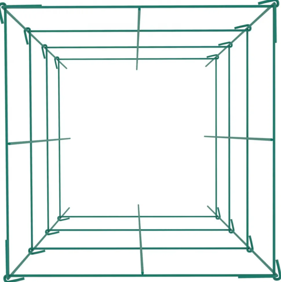 VEVOR Tomato Cages, 11.8" x 11.8" x 46.1", 10 Packs Square Plant Support Cages, Green PVC-Coated Steel Tomato Towers for Climbing Vegetables, Plants, Flowers, Fruits