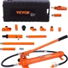 VEVOR 12 Ton Porta Power Kit, Hydraulic Ram with Pump with 4.6 ft/1.4 m Oil Hose, Portable Hydraulic Jack with Storage Case for Automotive, Garage, Farm, Mechanic (26455 LBS)