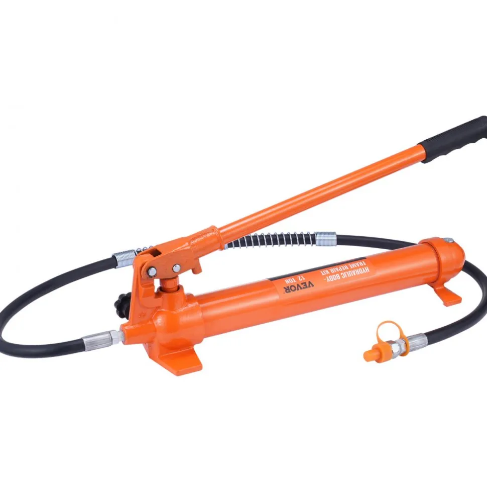 VEVOR 12 Ton Porta Power Kit, Hydraulic Ram with Pump with 4.6 ft/1.4 m Oil Hose, Portable Hydraulic Jack with Storage Case for Automotive, Garage, Farm, Mechanic (26455 LBS)