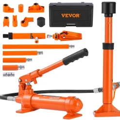 VEVOR 4 Ton Porta Power Kit, Portable Hydraulic Jack with 3.9 ft/1.2 m Oil Hose, Auto Body Frame Repair Kit with Storage Case for Car Repair, Truck, Farm (8800 LBS)
