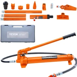 VEVOR 12 Ton Porta Power Kit, Portable Hydraulic Jack with 4.6 ft/1.4 m Oil Hose, Auto Body Frame Repair Kit with Storage Case for Car Repair, Truck, Farm