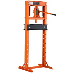 VEVOR 12 Ton Shop Press, H-Frame Garage Floor Bottle Jack Hydraulic Press, 8-Level Adjustable Height, Movable Stamping Plate, Heavy-Duty Steel for Bending, Straightening, Pressing U-Joints & Bearings