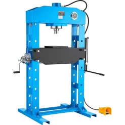 VEVOR 75-Ton Shop Press, Pneumatic/Manual Hydraulic Shop Press with Foot Pedal, Hand Wheel & Pressure Gauge, H-Frame Heavy-Duty Garage Floor Adjustable Shop Press for Bending, Straightening, Pressing
