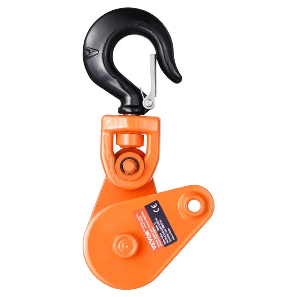 VEVOR 2 Ton Snatch Block with Swivel Hook, 3" Sheave 3/8" Inch Wire Rope, Heavy Duty Snatch Block Pulley 4400 lbs for Towing and Recovery operations on Tow Truck Rollback Wrecker Car Hauler Winches