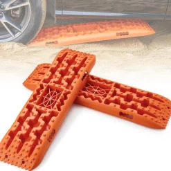 VEVOR 10 TON Traction Boards with PP Material, Recovery Boards for Off-road Vehicles/Cars/Pickups/SUVs/RVs, Pair Tire Traction Mats on Snow, Sand, Mud and Loose Terrain, Storage Bag, Long, Orange