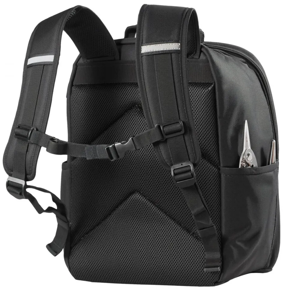 VEVOR Tool Backpack, 49 Pockets, Heavy-duty Tools Storage Organizer Work Bags with Laptop Compartment & Reinforced Fabric Base, Electrician Jobsite Backpack for Electrician, Repairman