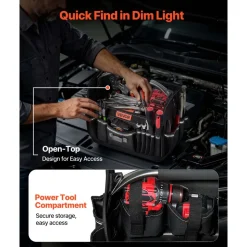 VEVOR Tool Bag, 13 Inch, 33-Pocket Open Top Tool Tote, Portable Electrical Maintenance Toolbox Organizer Storage with Hard Plastic Base, Adjustable Shoulder Strap, for Professionals DIY & Jobsite Use