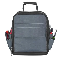VEVOR Tool Bag, 13.2 Inch, 34-Pocket Portable Large Tool Box Organizer Storage, Carry Toolbox with Hard Plastic Base, Large Zipper, Adjustable Shoulder Strap, for Men Women Dad Husband Fathers Day