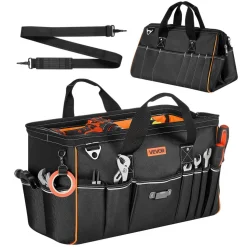 VEVOR Tool Bag, 20 Inch, 33-Pocket Portable Large Tool Box Organizer Storage, Toolbox with Big Zipper, Adjustable Shoulder Strap, Water-Resistant Carry Toolbag, for Men Women Dad Husband Fathers Day