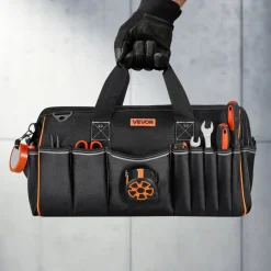 VEVOR Tool Bag, 20 Inch, 33-Pocket Portable Large Tool Box Organizer Storage, Toolbox with Big Zipper, Adjustable Shoulder Strap, Water-Resistant Carry Toolbag, for Men Women Dad Husband Fathers Day