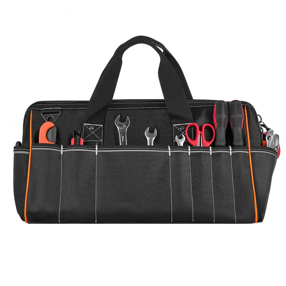VEVOR Tool Bag, 20 Inch, 33-Pocket Portable Large Tool Box Organizer Storage, Toolbox with Big Zipper, Adjustable Shoulder Strap, Water-Resistant Carry Toolbag, for Men Women Dad Husband Fathers Day