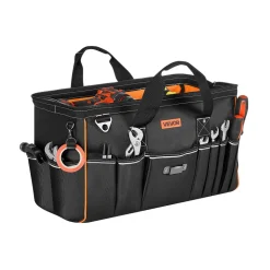 VEVOR Tool Bag, 20 Inch, 33-Pocket Portable Large Tool Box Organizer Storage, Toolbox with Big Zipper, Adjustable Shoulder Strap, Water-Resistant Carry Toolbag, for Men Women Dad Husband Fathers Day