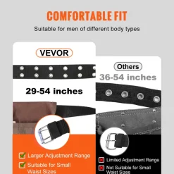 VEVOR Tool Belt, Adjusts from 29 Inches to 54 Inches, Polyester Heavy Duty Tool Pouch Bag, Detachable Tool Bag for Electrician, Carpenter, Handyman, Woodworker, Construction, Framer, Brown