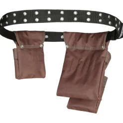 VEVOR Tool Belt, Adjusts from 29 Inches to 54 Inches, Polyester Heavy Duty Tool Pouch Bag, Detachable Tool Bag for Electrician, Carpenter, Handyman, Woodworker, Construction, Framer, Brown
