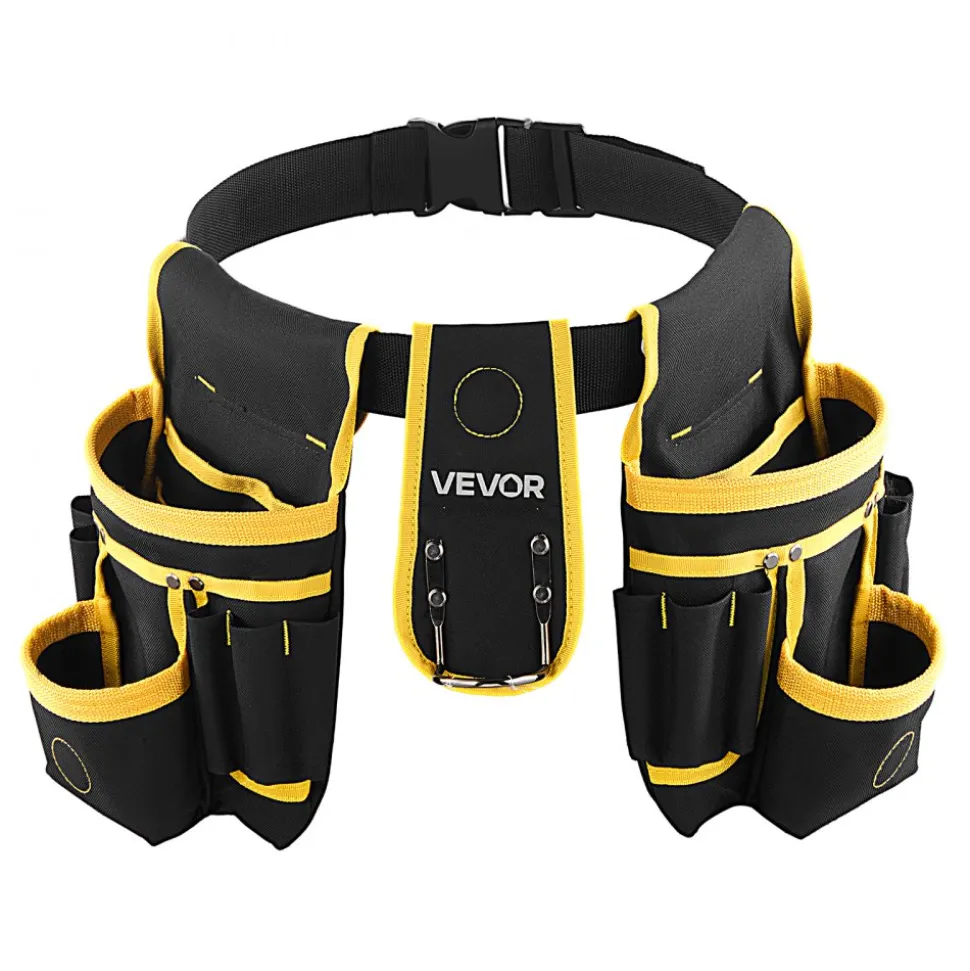 VEVOR Tool Belt, Magnetic Tool Pouch for Men, 28 Pockets Heavy Duty Adjustable Utility Belt Detachable Work Bag for Electrician, Carpenter, Construction, Work Apron Organizer, Waist Adjust 31 to 48in