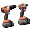 VEVOR Tool Combo Kit, 20V Max Cordless 2-Tool Combo Kit, with 1/2 in Impact Drill, 1/4 in Impact Driver, Compact Cordless Power Tool Combo Kit with 4.0 Ah Batteries, Screws, Charger, and Cloth Bag