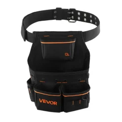 VEVOR Tool Pouch with Belt, 14 Pockets Professional Tool Belt Pouch for Men, Heavy Duty Detachable Adjustable Utility Work Bag for Electrician, Carpenter, Construction, Adjusts Waist 32 to 50 Inches